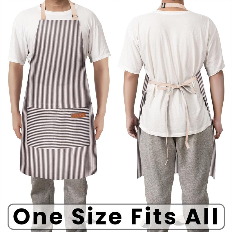 BeLuyi Adjustable Bib Apron with 2 Pockets Chef Cooking Kitchen Restaurant Aprons for Women Men - Image 5